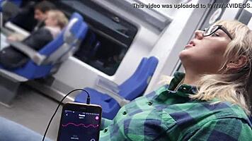 Remote Control Triggers My Intense Orgasm on a Public Train