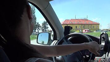 Cute Hippies Teen Banged In Van Speeding Thru Prague Center