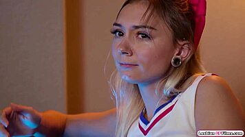 Blonde Cheerleaders Kiss And Lick Pussy