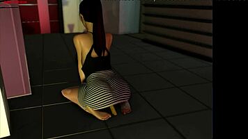 Edwina masturbates with anal toys and cums on her soles