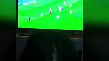Fucked friend's mom and filled her pussy during the game