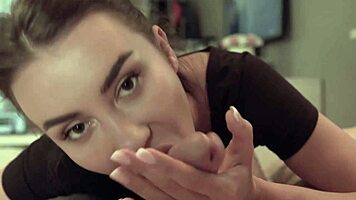 Sexy Tattooed Babe Sucks Big Dick and Handjobs to Cum in Mouth