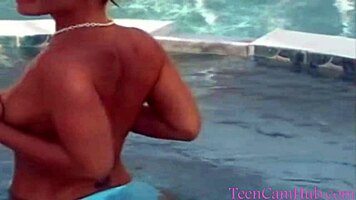 Big Tits Model Teasing in Bikini by the Pool 😎