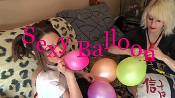 Sexy balloon t popping with erotic teen 18+ babe brunette amateurs blonde spanish pornstar.