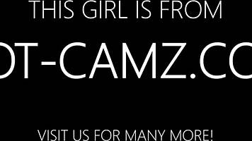 Webcam girl dominates big dildo in public voyeur show