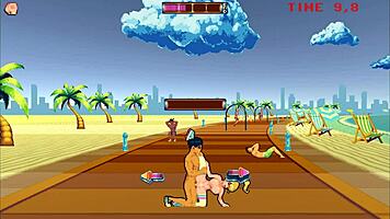 just chilling with roller babe in hentai game ep 3, outdoor gangbang with bbc and bwc