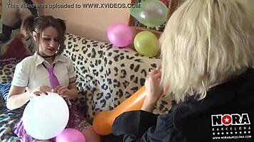 Sexy balloon t popping with erotic teen 18+ babe brunette amateurs blonde spanish pornstar.