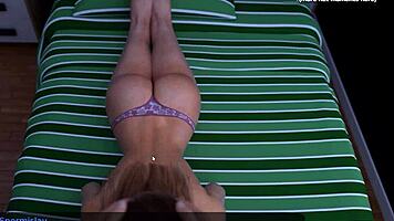 Fucking stepsister's big butt and cumming on her back, isn't it hot?