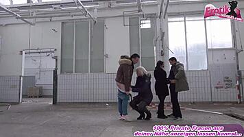 deutscher öffentlicher vierer turns wild with swingers at lostplace. holy crap, that’s hot! 🔥