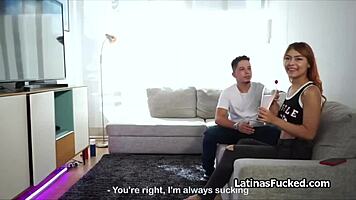 Hammering a Sexy Latina Teen Stranger at Home