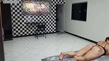 Got caught, gave it up to the masked guy with a huge cock