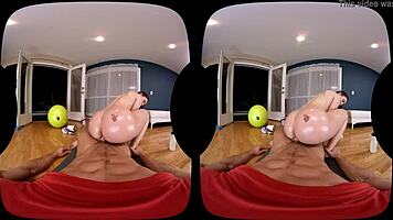 naughty america vr workout session in the gym with brunette