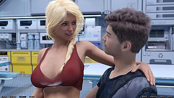 Strandad blond jungfru får motorboating