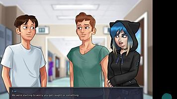 Summertime saga 58 roleplay with teen 18+ brunette pussy, big cock game, pov monster cock, ass, and cum in tight hole.