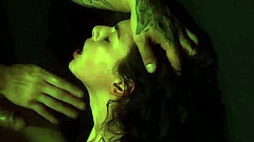 Strap on punishment in shower for petite tattooed teen.