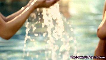 gorgeous petite teen orally pleased by horny girlfriend with fingering