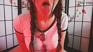 Joi session with your little 18+ brat pushing you to climax twice with her pigtails and big natural tits.