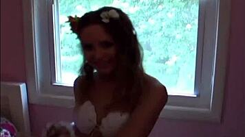 petite babe flashes tits under skirt with upskirt panties and thong