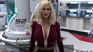 I'm checking out this cute robot girl in space, cumshot everywhere.