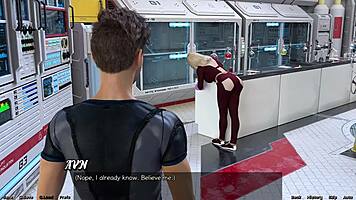 I'm checking out this cute robot girl in space, cumshot everywhere.