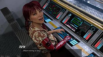 I'm checking out this cute robot girl in space, cumshot everywhere.