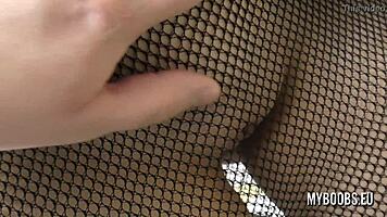 I spanked the busty teen 18+ in the hotel room during bondage.