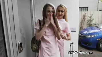 Big Cock Dude Bangs Stewardesses Hard on Ground!