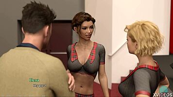 Entrepreneur roleplays fucking brunette teen in bathroom with big tits