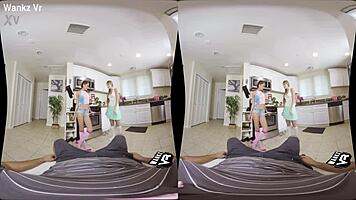 Sorority initiation with Alyce Anderson and Brooke Haze featuring blowjob, wanking, and monster cock in POV.