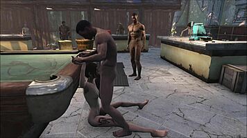 yo, this fo4 pool table party with hentai brunettes is insane! 🔥