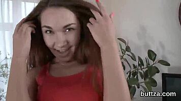 Flawless Half-Naked Petite Chick Explores Intimate Stretching