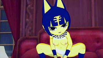 Ankha, wanna ride this thick cock in your bedroom tonight?