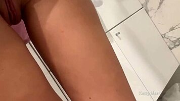 Young Babe Sucks And Fucks In The Bathroom After College