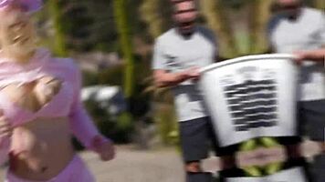 tiny ebony babe sells her muffin instead of cupcakes for college money with big cock riding