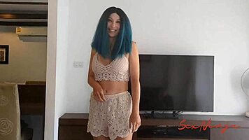 Boldly Helping Step-Sister Fuck Monster Cock In Shorts For Fan Content