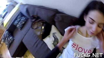 Active Legal Age Teen Drilled On Spy Cam With Blowjob Orgasm