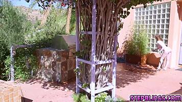 Stepbro Helps Gracie May Green Shave Pussy and Feeds Her His Cock