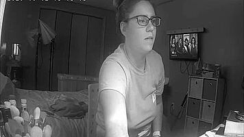 Slutty teen 18+ skips homework to masturbate to porn hidden cam.