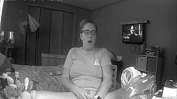 Slutty teen 18+ skips homework to masturbate to porn hidden cam.