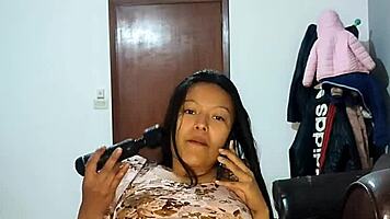 Colombian flashing natural tits after party 😏