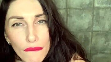 pornstar liza virgin rides dildo in bathroom, covered in sperm