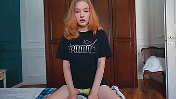 master fucked teen 18+ juicy student on her creaky bed with wet pussy fingering