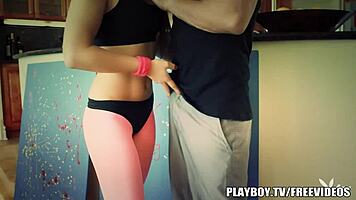 In This Playboy Scene, The Teen Brunette Prefers Fucking Over Yoga Workouts