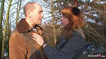 Real Ginger Street Whore Goes Bareback Outdoor with Stranger