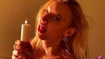 i'm doin candle masturbation with waxplay on my horny teen body
