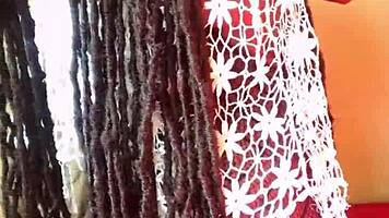 18-year-old ebony wife teased and fucked in dorm