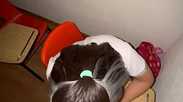 mexican college girl rides in class, students suck dick 😈