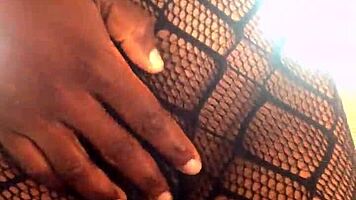 18-year-old ebony wife teased and fucked in dorm