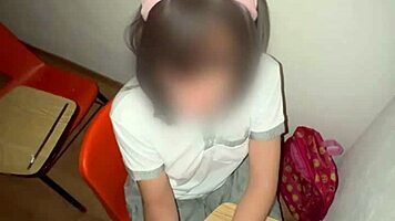 mexican college girl rides in class, students suck dick 😈