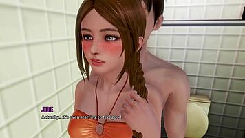 In this anime, the redhead teen gets her pussy fucked by monster cock outdoors